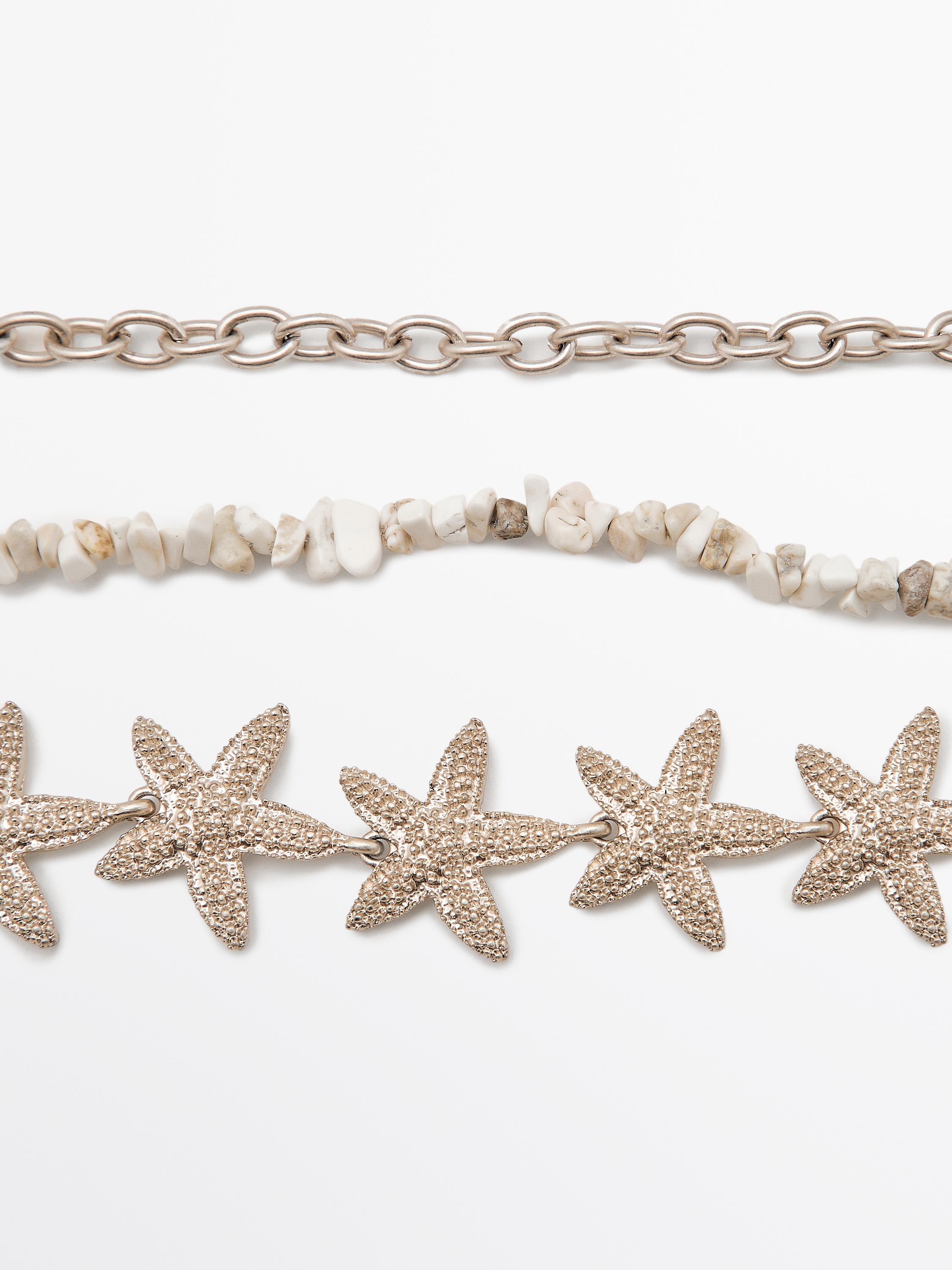 Chain belt with star rhinestones